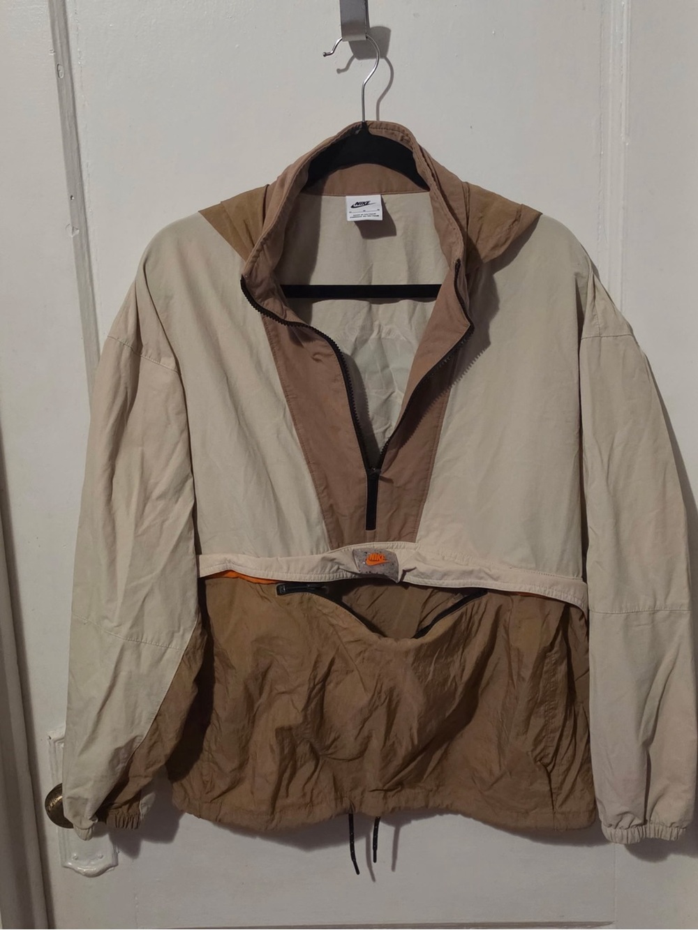Nike Beige and Brown Windbreaker Jacket
